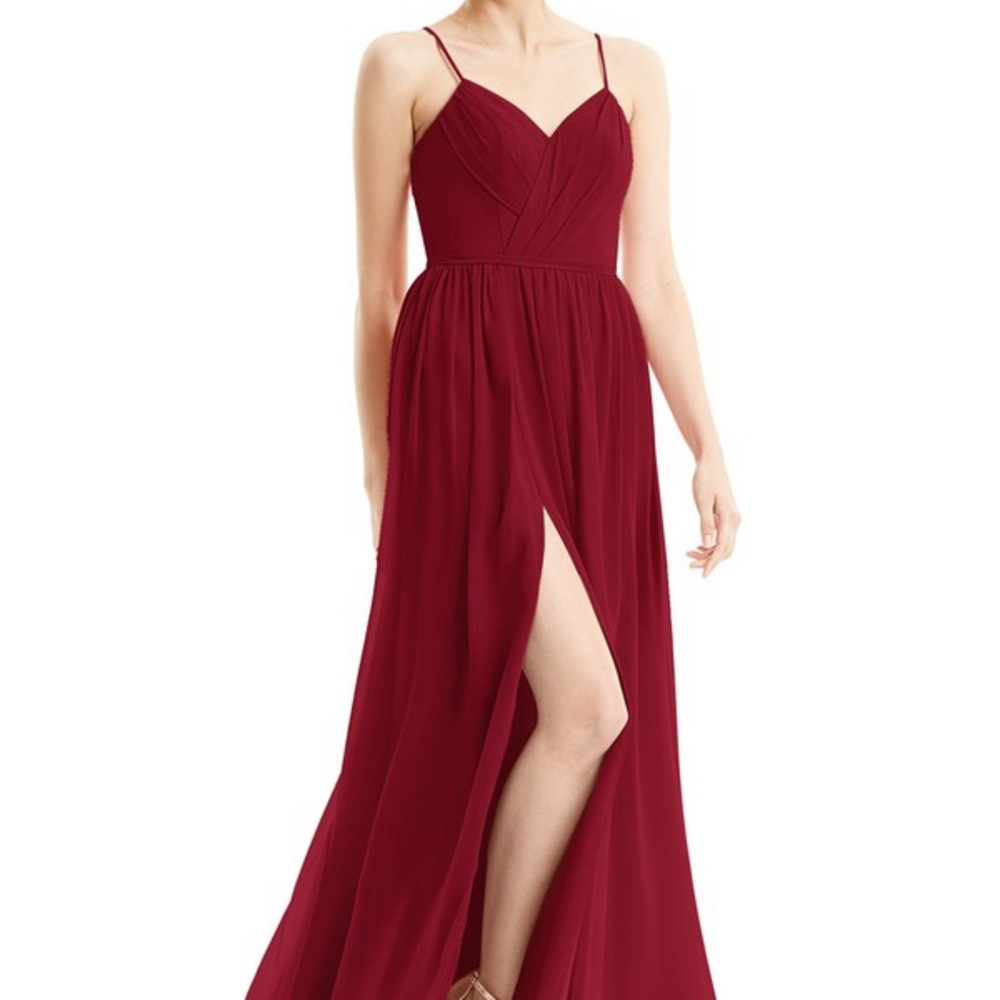 Azazie Cora bridesmaid dress burgundy A2
